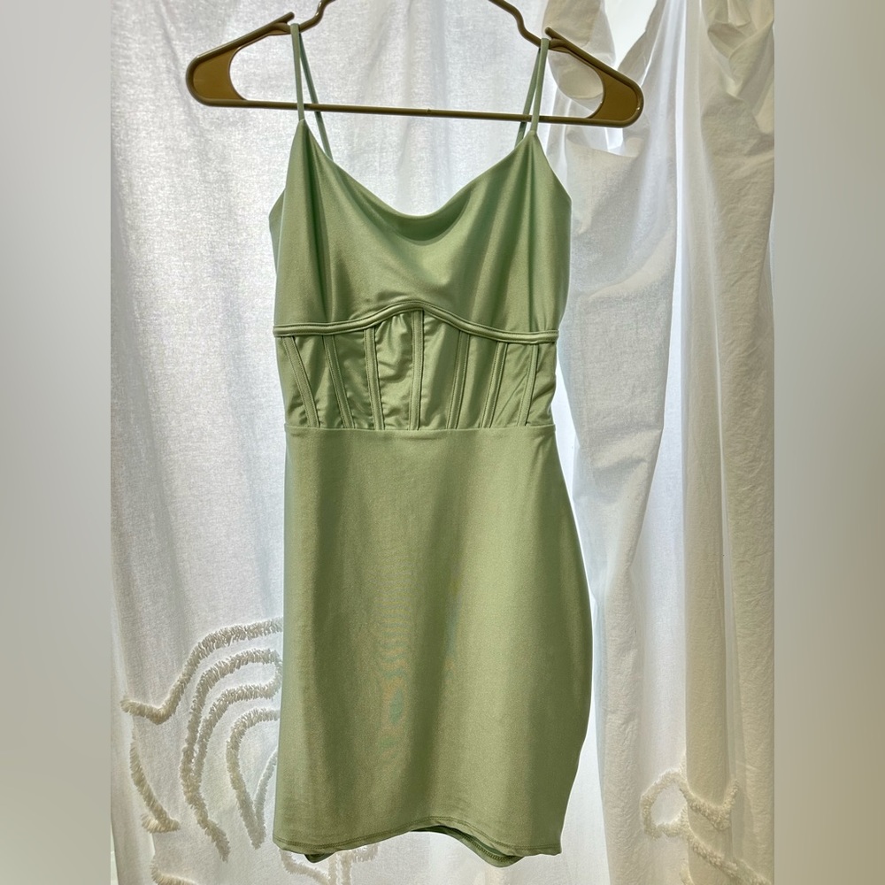 Tresser Sage Green bodycon dress